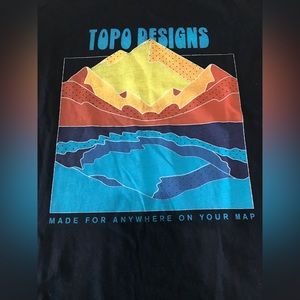 Topo Designs black shirt “Made for Anywhere on Your Map” Size Medium